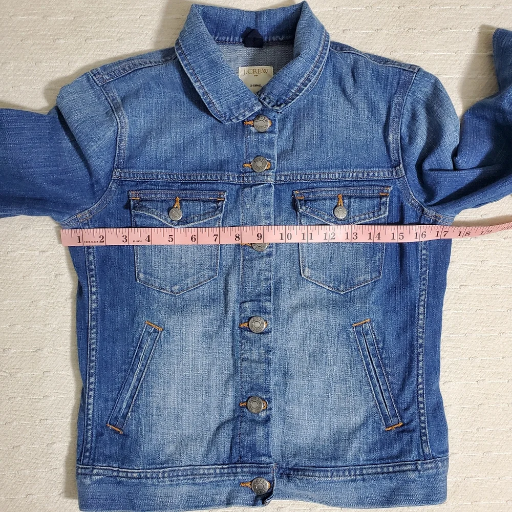 J. Crew Womens Classic Denim Jean Button Front Jacket Size XS‎